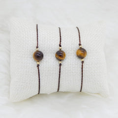 Libela Set de 3 Pulseras de Ojo de Tigre – Joyería Artesanal en Hilo Encerado Ajustable para Hombre y Mujer