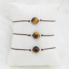 Libela Set de 3 Pulseras de Ojo de Tigre – Joyería Artesanal en Hilo Encerado Ajustable para Hombre y Mujer