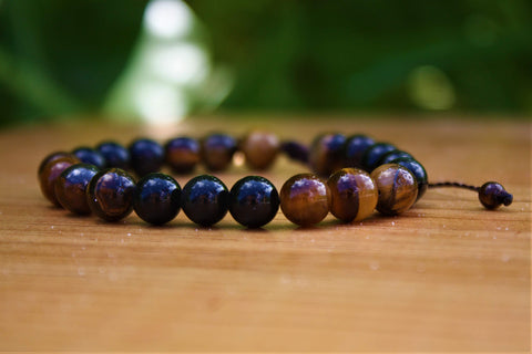 Pulsera Libela de Ojo de Tigre y Obsidiana Piedras Naturales