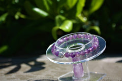 Libela Pulsera de Cuarzo Amatista con Dije Cristal