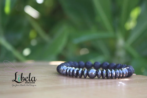 Pulsera de Piedras Volc‡nicas con Acerina