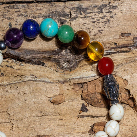 Pulsera de los 7 Chakras con Piedras Semipreciosas 8 milimetros y Dije de Buda